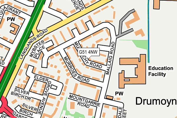 G51 4NW map - OS OpenMap – Local (Ordnance Survey)