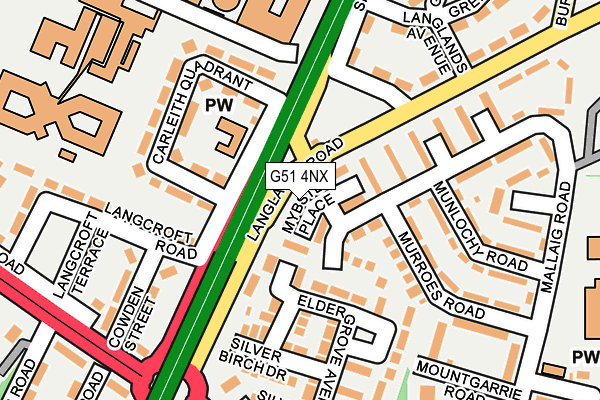 G51 4NX map - OS OpenMap – Local (Ordnance Survey)