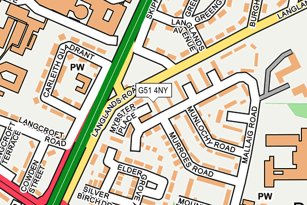 G51 4NY map - OS OpenMap – Local (Ordnance Survey)