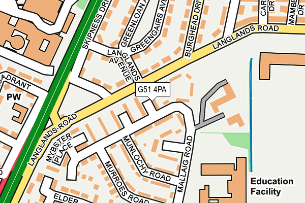 G51 4PA map - OS OpenMap – Local (Ordnance Survey)