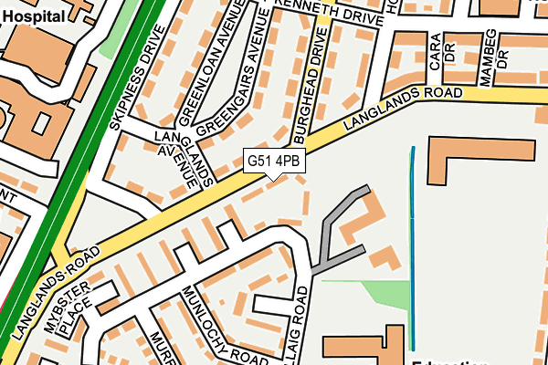 G51 4PB map - OS OpenMap – Local (Ordnance Survey)