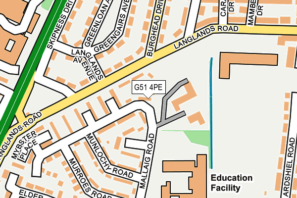 G51 4PE map - OS OpenMap – Local (Ordnance Survey)