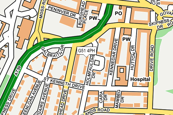 G51 4PH map - OS OpenMap – Local (Ordnance Survey)