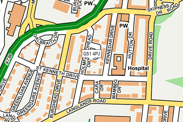 G51 4PJ map - OS OpenMap – Local (Ordnance Survey)
