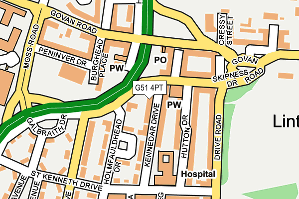 G51 4PT map - OS OpenMap – Local (Ordnance Survey)