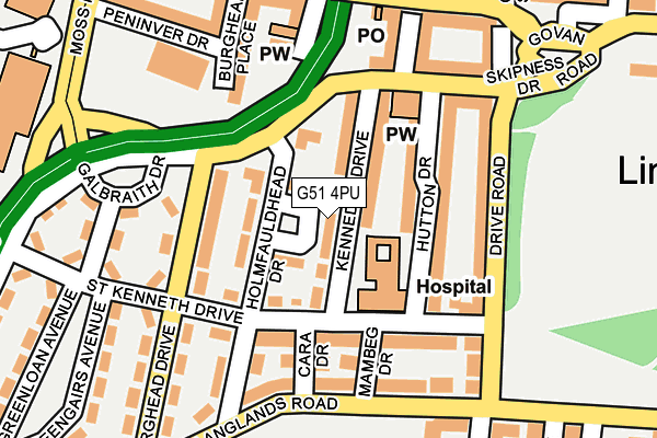 G51 4PU map - OS OpenMap – Local (Ordnance Survey)