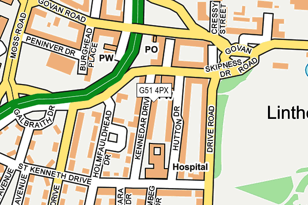 G51 4PX map - OS OpenMap – Local (Ordnance Survey)