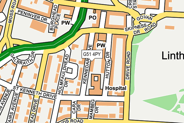 G51 4PY map - OS OpenMap – Local (Ordnance Survey)