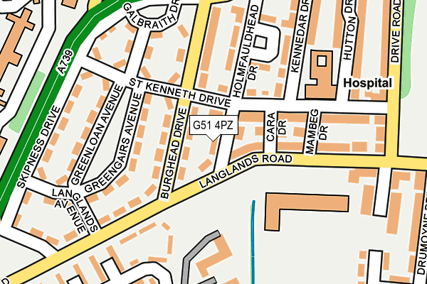 G51 4PZ map - OS OpenMap – Local (Ordnance Survey)