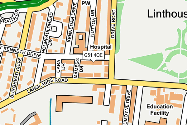 G51 4QE map - OS OpenMap – Local (Ordnance Survey)