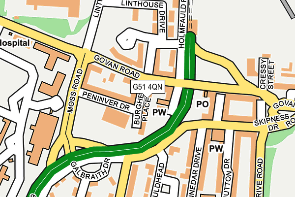 G51 4QN map - OS OpenMap – Local (Ordnance Survey)