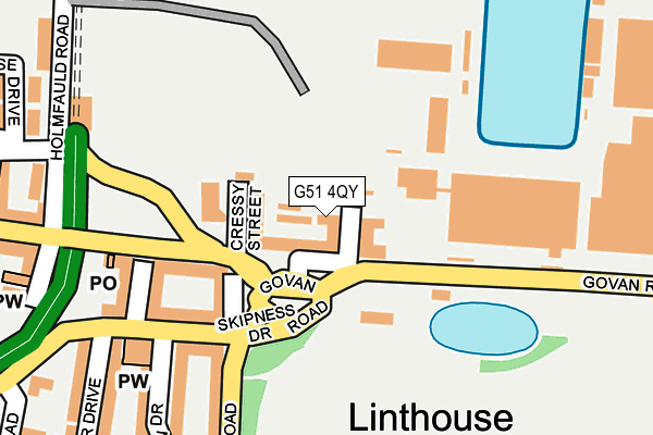 G51 4QY map - OS OpenMap – Local (Ordnance Survey)