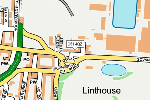 G51 4QZ map - OS OpenMap – Local (Ordnance Survey)