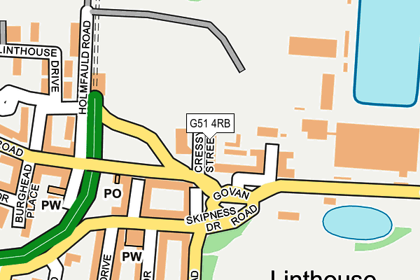 G51 4RB map - OS OpenMap – Local (Ordnance Survey)