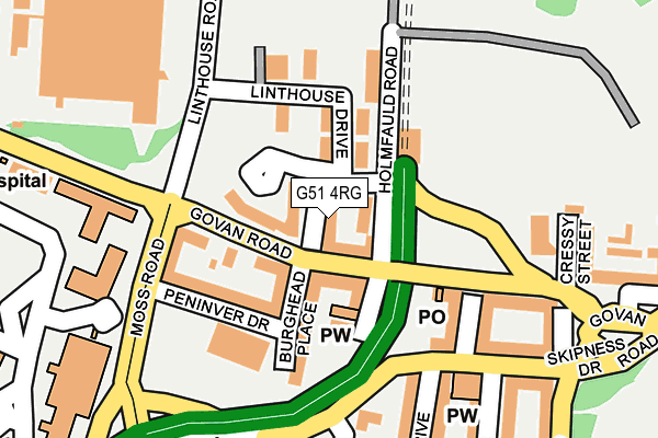 G51 4RG map - OS OpenMap – Local (Ordnance Survey)