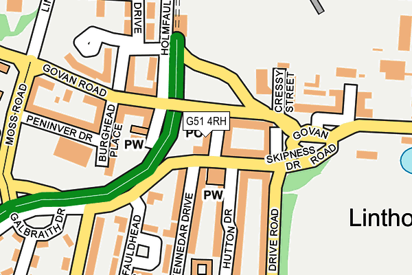 G51 4RH map - OS OpenMap – Local (Ordnance Survey)