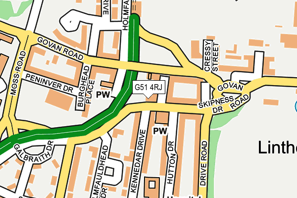 G51 4RJ map - OS OpenMap – Local (Ordnance Survey)