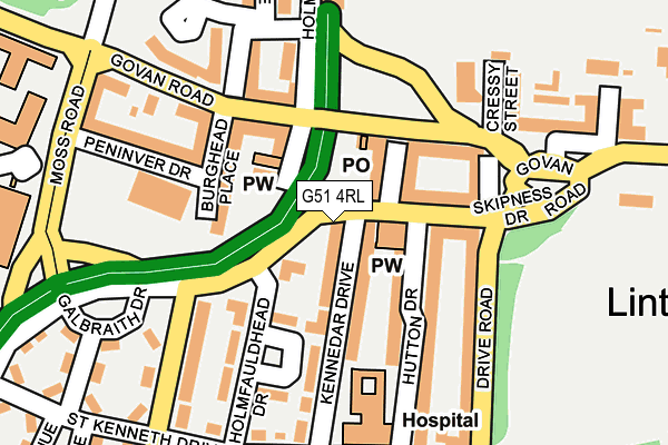 G51 4RL map - OS OpenMap – Local (Ordnance Survey)