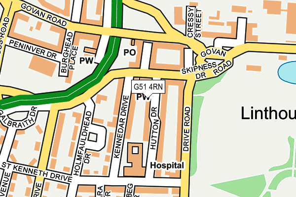 G51 4RN map - OS OpenMap – Local (Ordnance Survey)