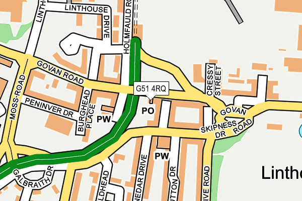 G51 4RQ map - OS OpenMap – Local (Ordnance Survey)