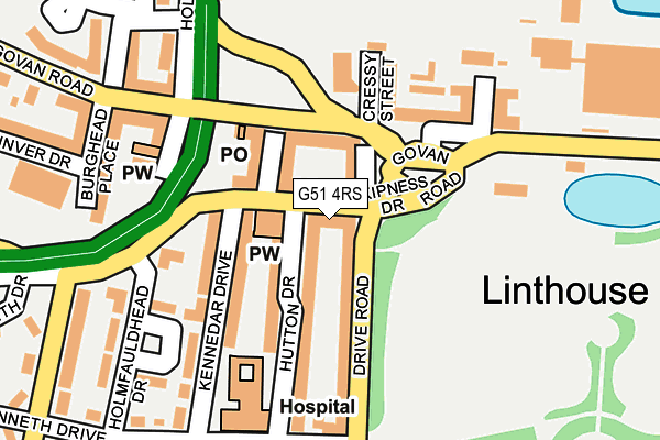 G51 4RS map - OS OpenMap – Local (Ordnance Survey)