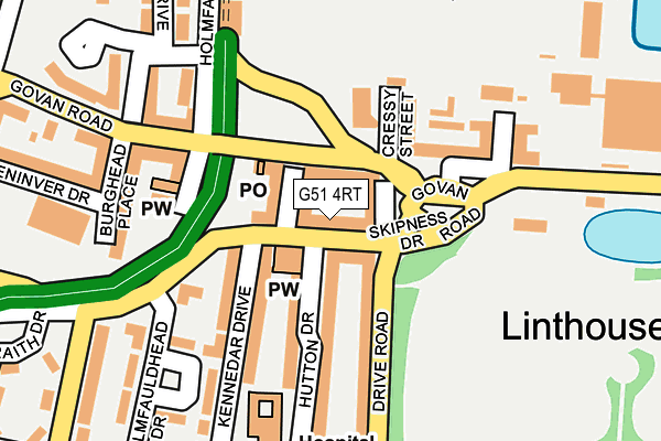 G51 4RT map - OS OpenMap – Local (Ordnance Survey)