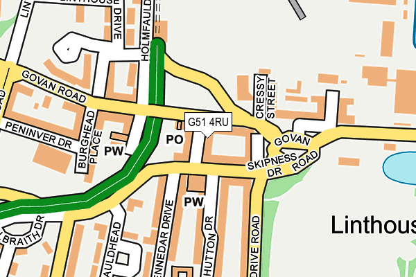 G51 4RU map - OS OpenMap – Local (Ordnance Survey)