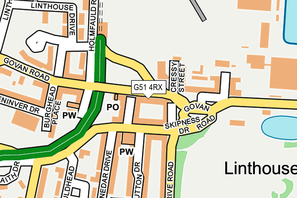 G51 4RX map - OS OpenMap – Local (Ordnance Survey)