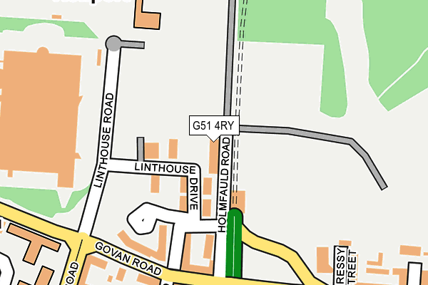 G51 4RY map - OS OpenMap – Local (Ordnance Survey)