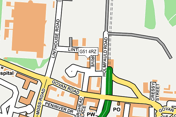 G51 4RZ map - OS OpenMap – Local (Ordnance Survey)