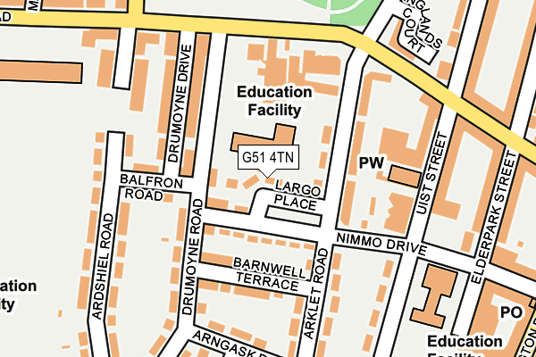 G51 4TN map - OS OpenMap – Local (Ordnance Survey)