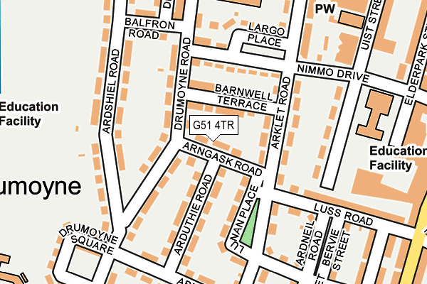 G51 4TR map - OS OpenMap – Local (Ordnance Survey)