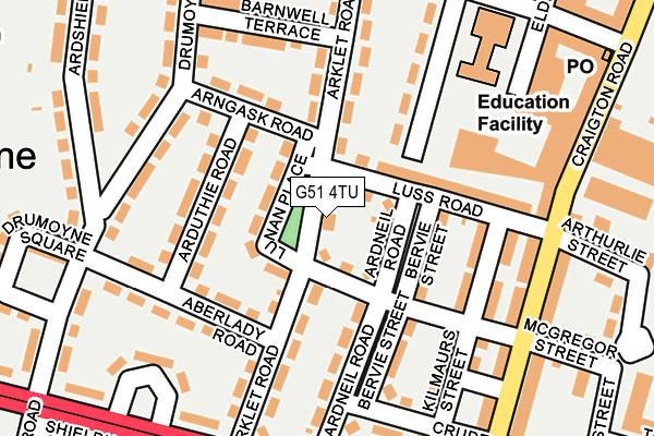 G51 4TU map - OS OpenMap – Local (Ordnance Survey)