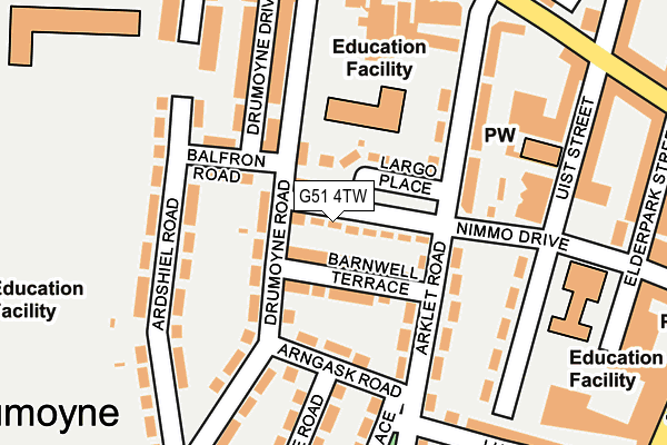 G51 4TW map - OS OpenMap – Local (Ordnance Survey)