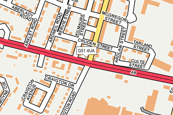 G51 4UA map - OS OpenMap – Local (Ordnance Survey)