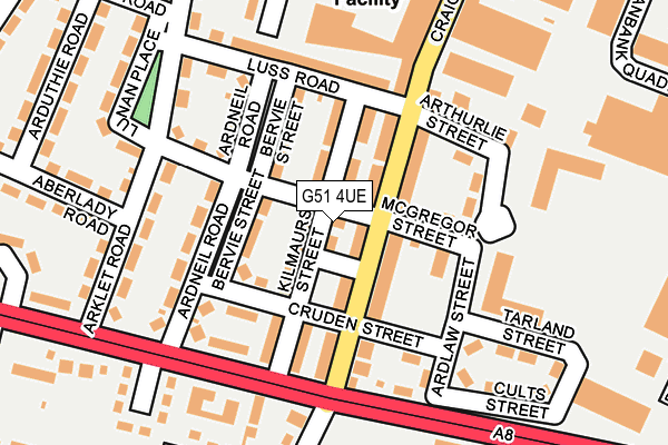 G51 4UE map - OS OpenMap – Local (Ordnance Survey)