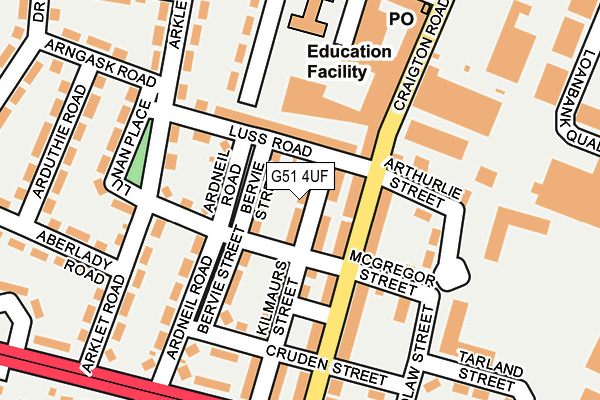 G51 4UF map - OS OpenMap – Local (Ordnance Survey)