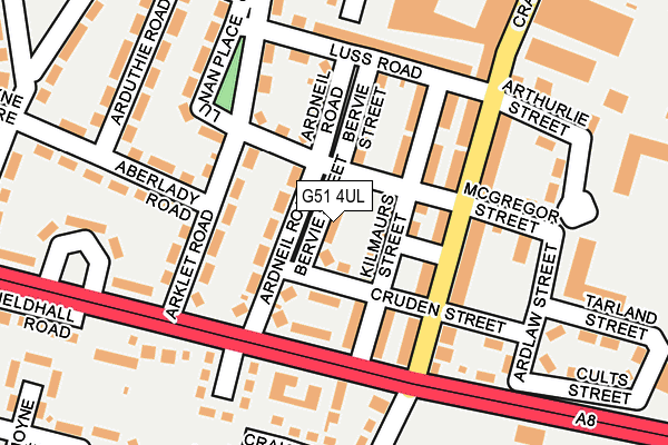 G51 4UL map - OS OpenMap – Local (Ordnance Survey)