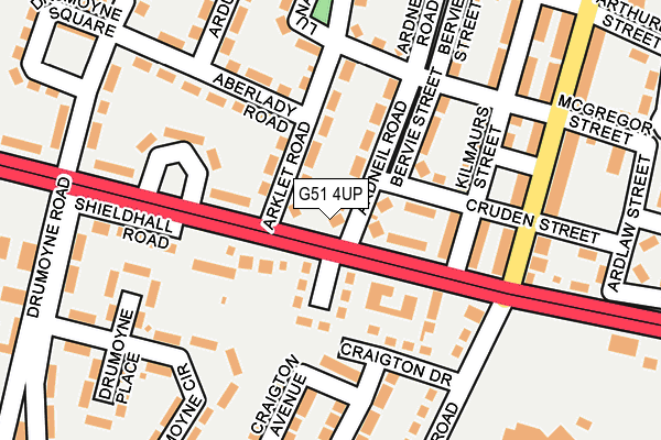G51 4UP map - OS OpenMap – Local (Ordnance Survey)