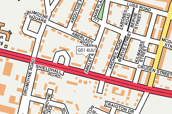 G51 4UU map - OS OpenMap – Local (Ordnance Survey)