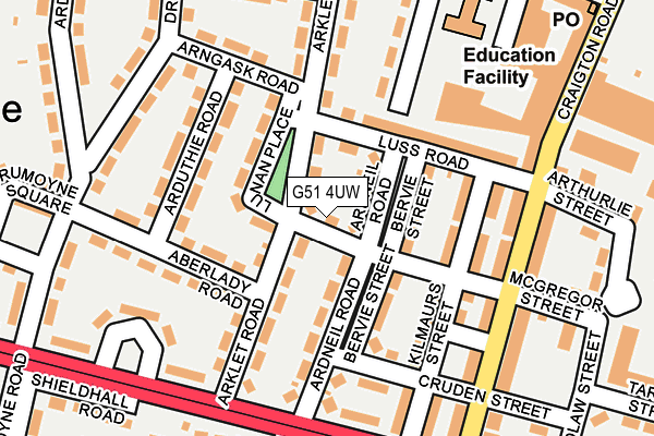 G51 4UW map - OS OpenMap – Local (Ordnance Survey)
