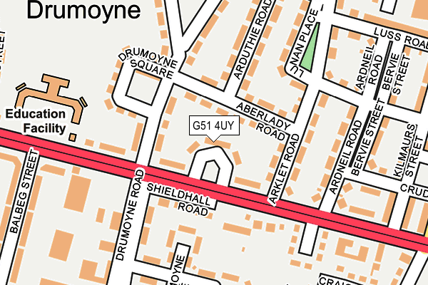 G51 4UY map - OS OpenMap – Local (Ordnance Survey)