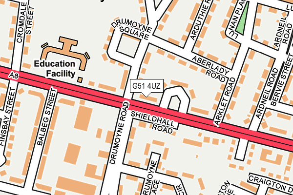G51 4UZ map - OS OpenMap – Local (Ordnance Survey)