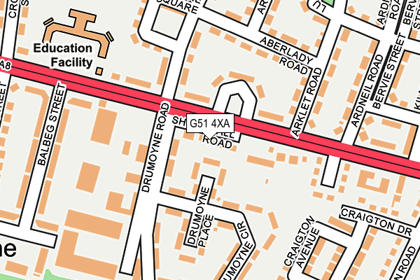 G51 4XA map - OS OpenMap – Local (Ordnance Survey)