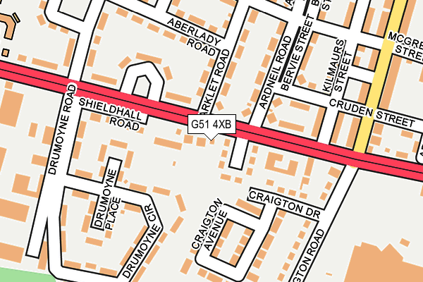 G51 4XB map - OS OpenMap – Local (Ordnance Survey)