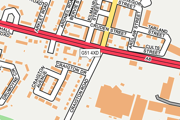 G51 4XD map - OS OpenMap – Local (Ordnance Survey)