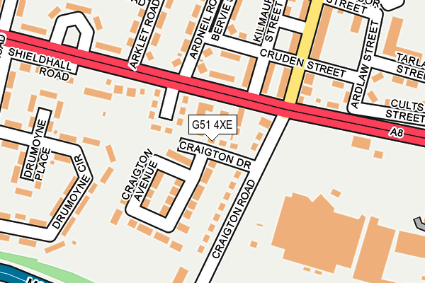 G51 4XE map - OS OpenMap – Local (Ordnance Survey)