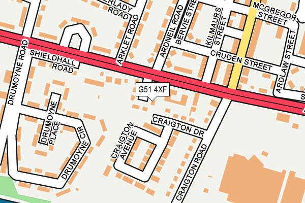 G51 4XF map - OS OpenMap – Local (Ordnance Survey)