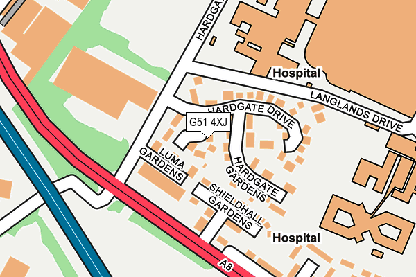 G51 4XJ map - OS OpenMap – Local (Ordnance Survey)