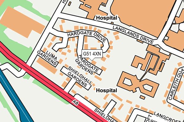 G51 4XN map - OS OpenMap – Local (Ordnance Survey)